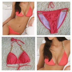 Orange cute bikini set